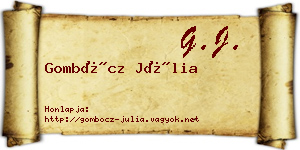 Gombócz Júlia névjegykártya